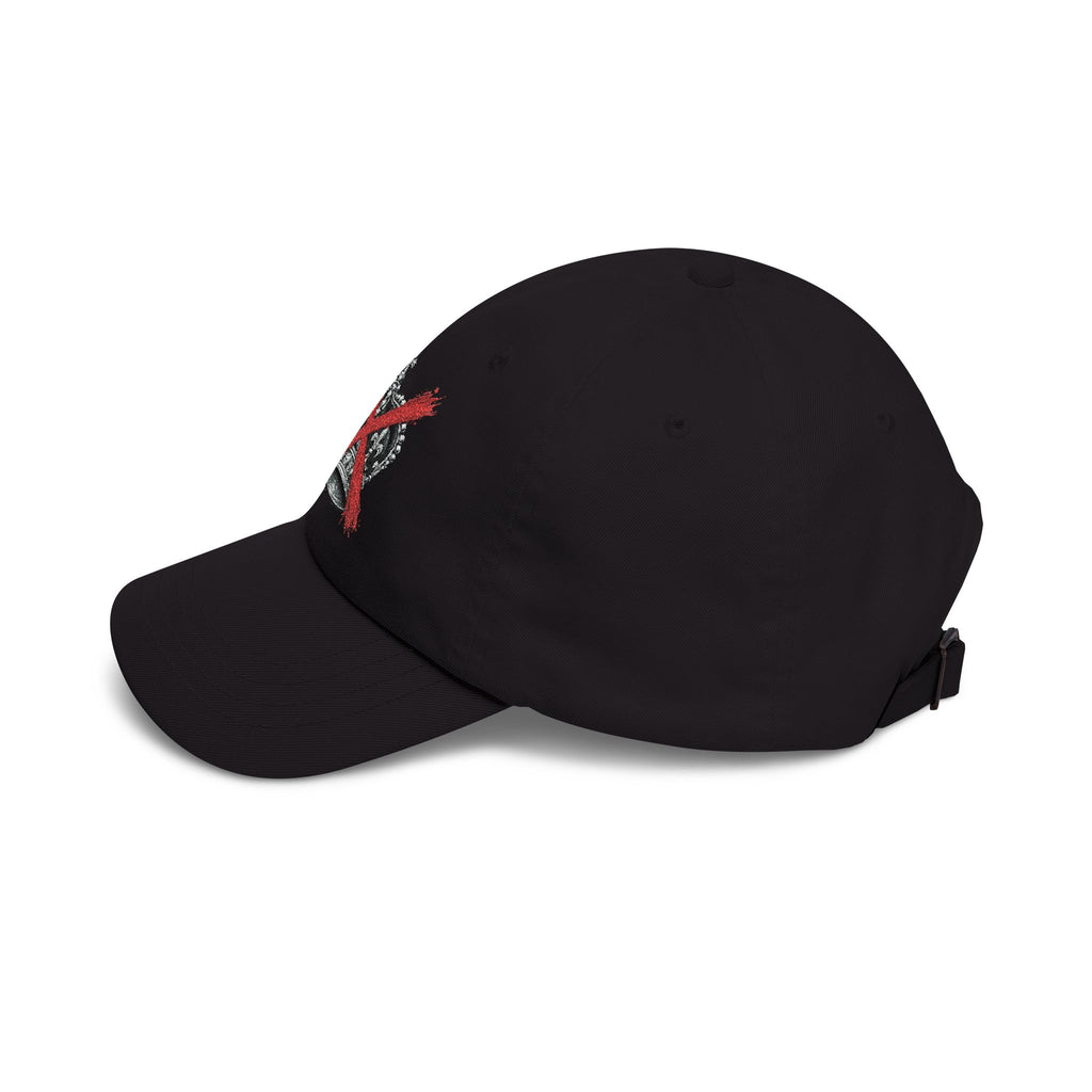 Dad Cap – Crown with Red X Embroidered Baseball Hat