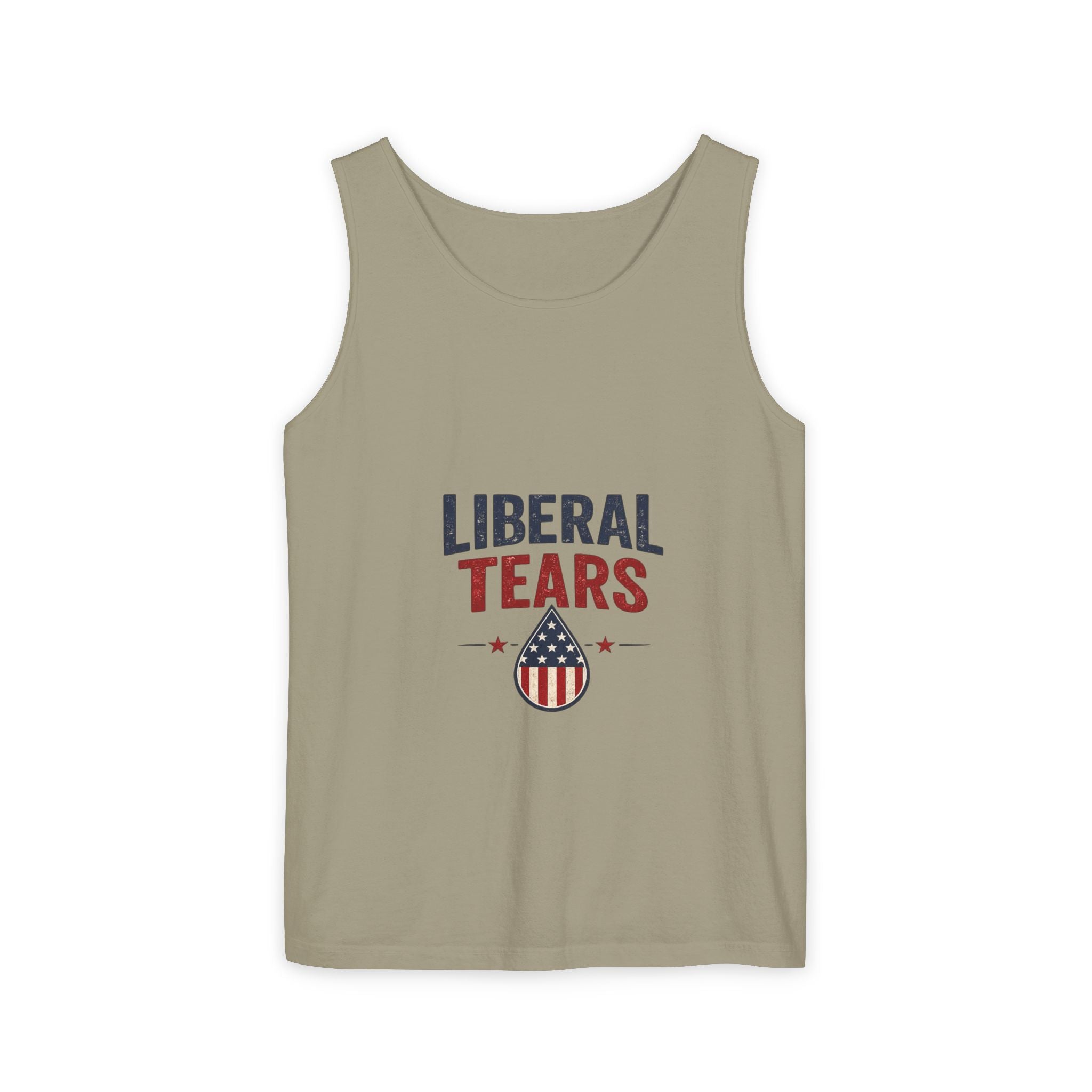 Political Tank Top — "Liberal Tears" Patriotic Drop Design