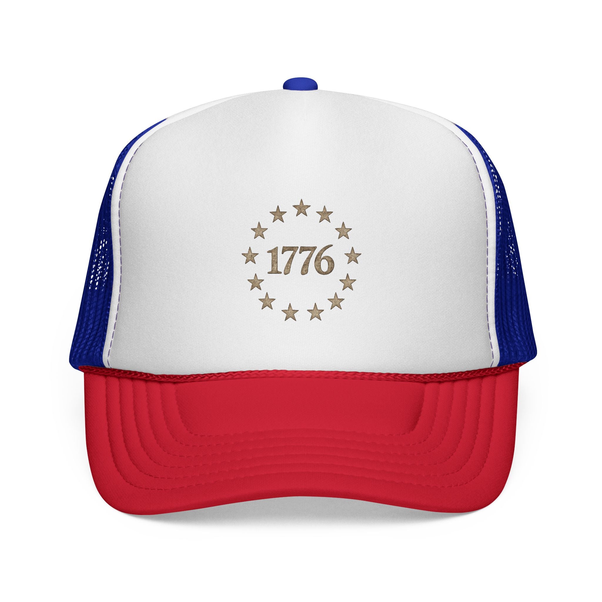 1776 Stars Trucker Hat — Vintage Patriotic Mesh Cap