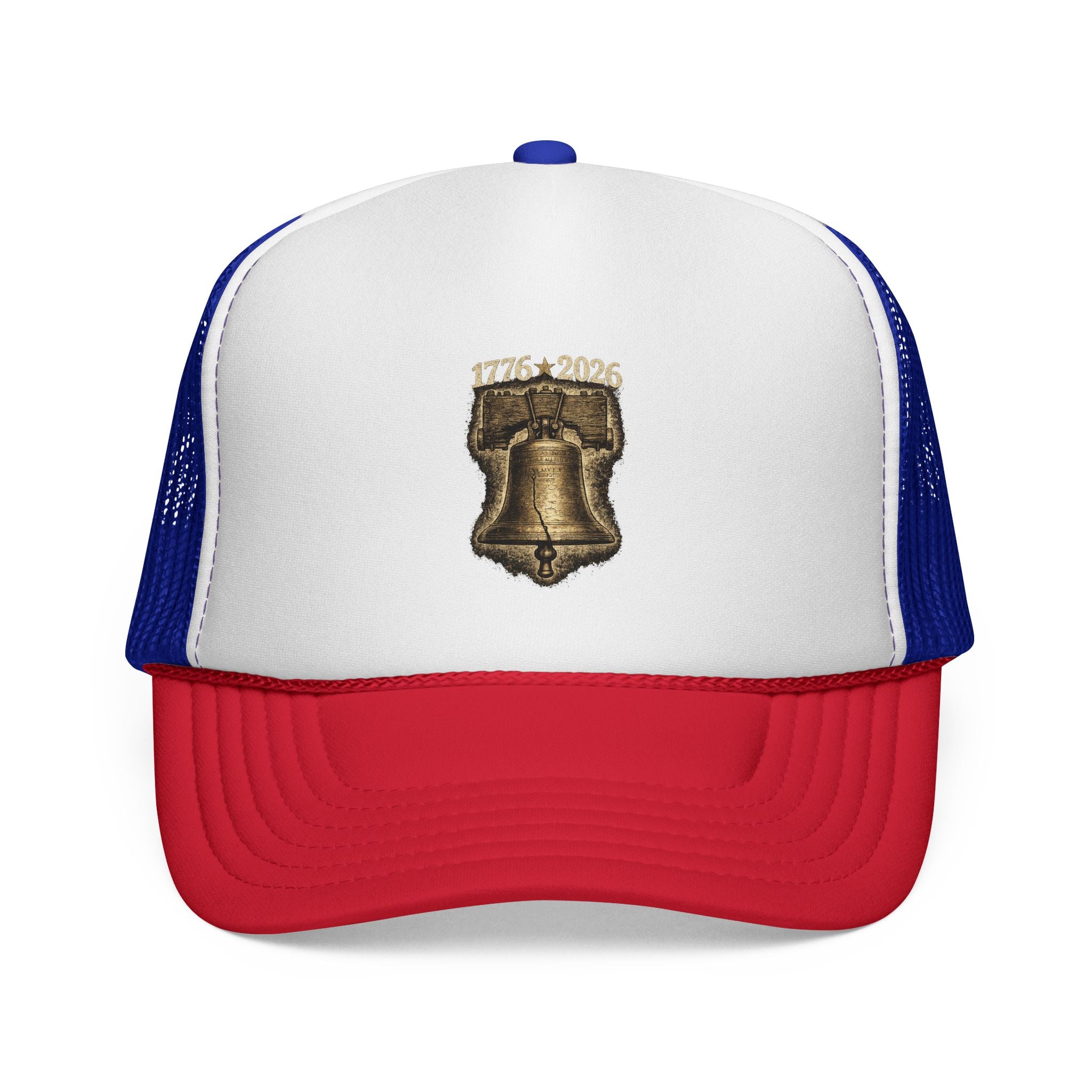 Liberty Bell Trucker Cap — Vintage Patriotic Patch Hat