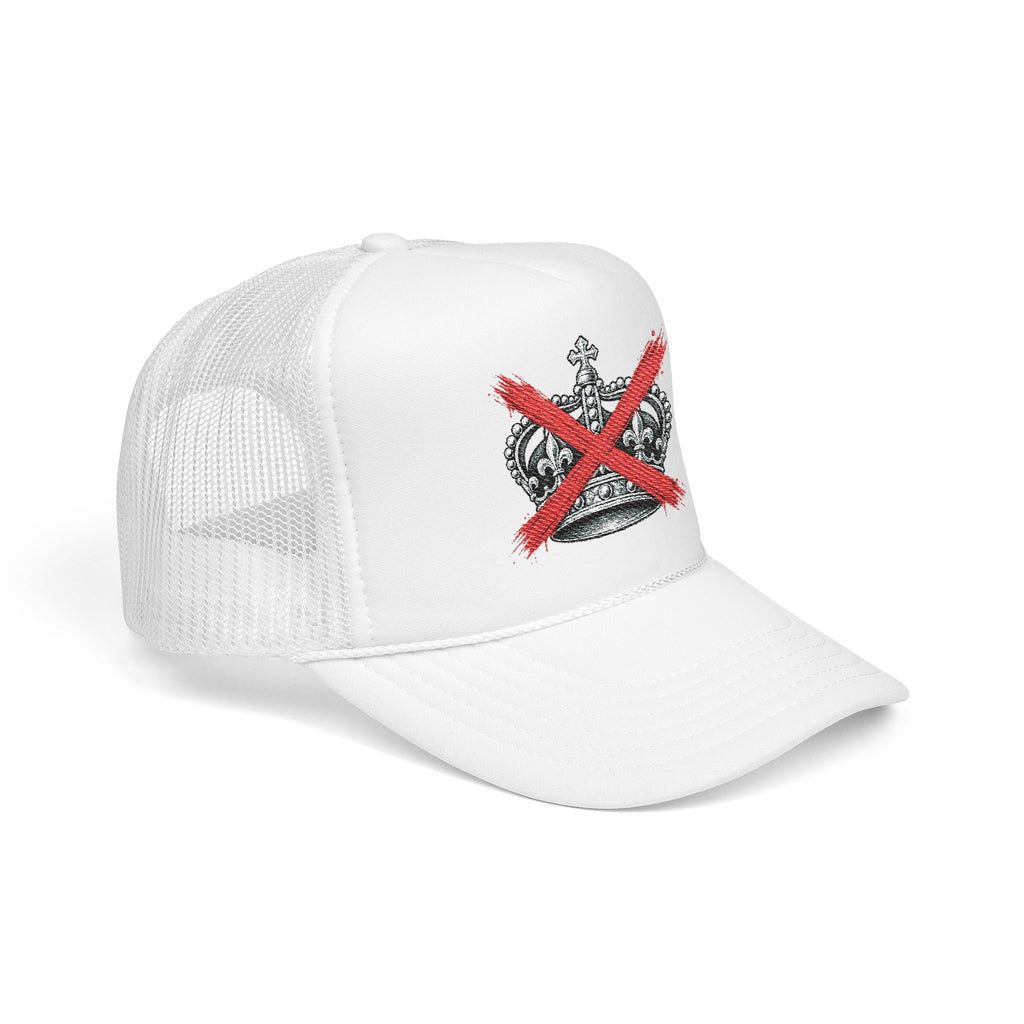 Anti-Crown Trucker Hat — Red X Crown Graphic Foam Mesh Cap