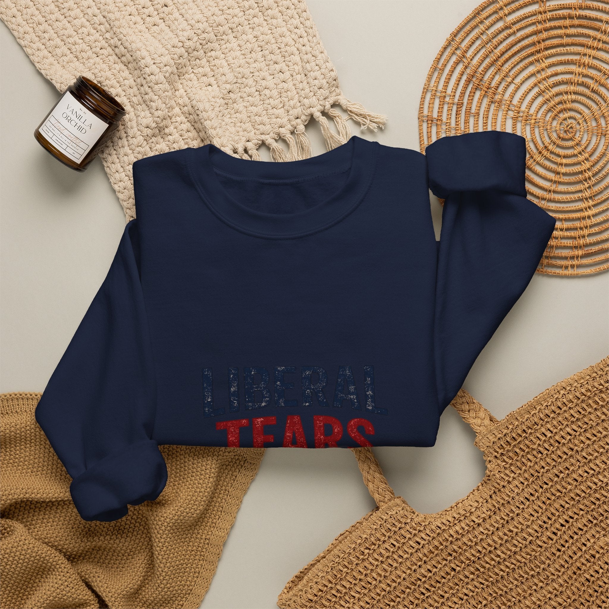Crewneck Sweatshirt — "Liberal Tears" Patriotic Graphic