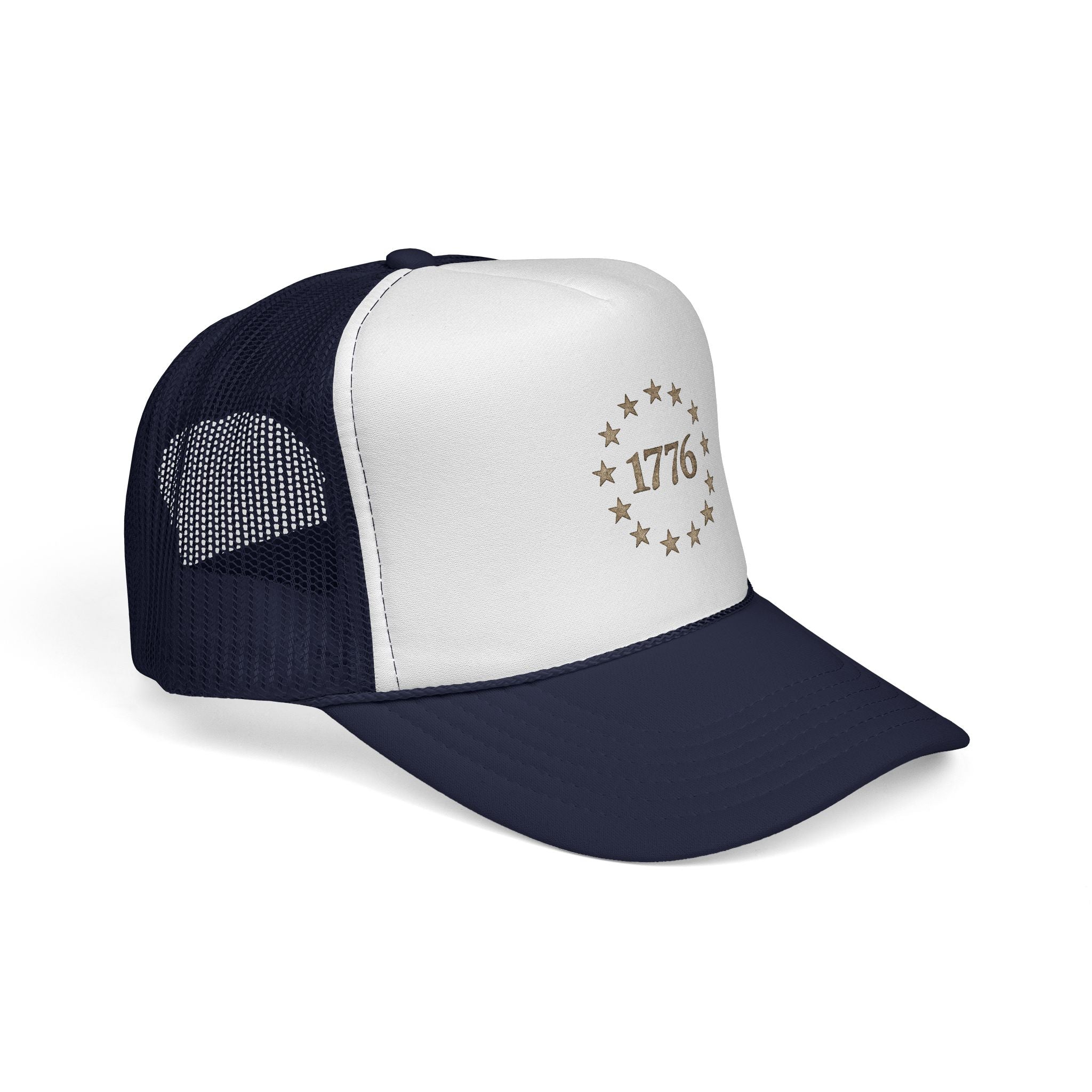 1776 Trucker Hat — Vintage Colonial Stars Patriotic Cap for Independence Day