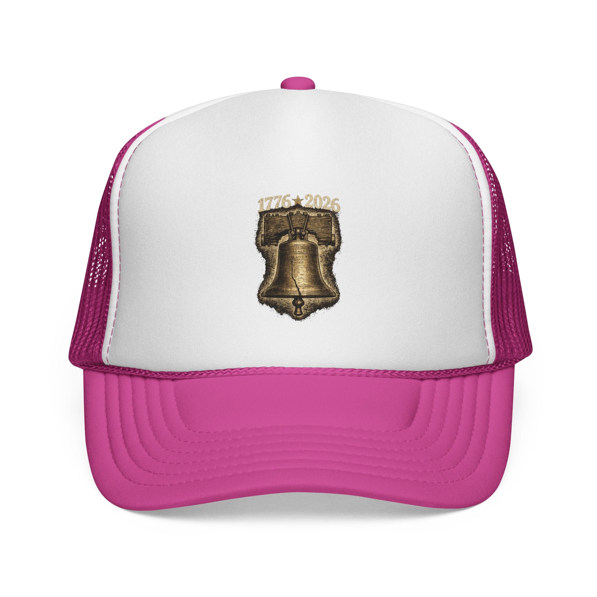 Liberty Bell Trucker Cap — Vintage Patriotic Patch Hat