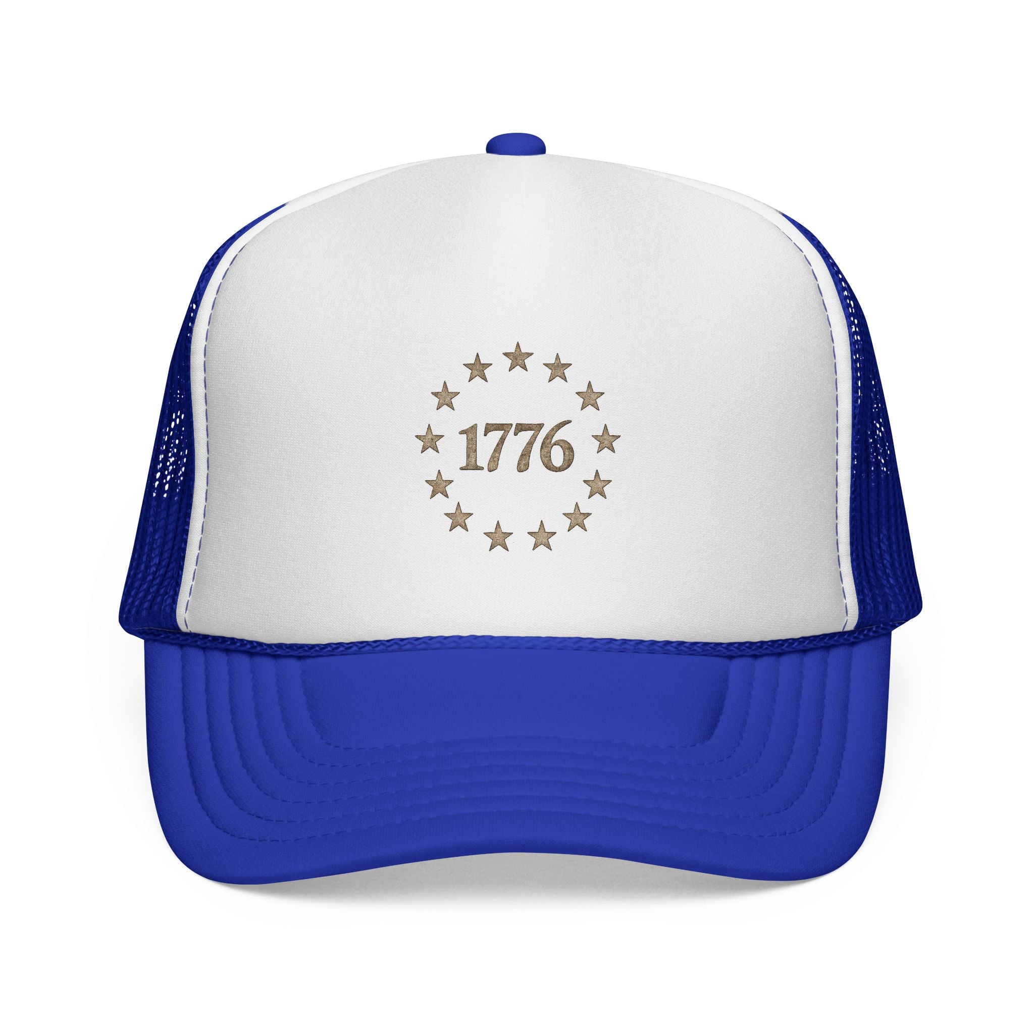 1776 Stars Trucker Hat — Vintage Patriotic Mesh Cap