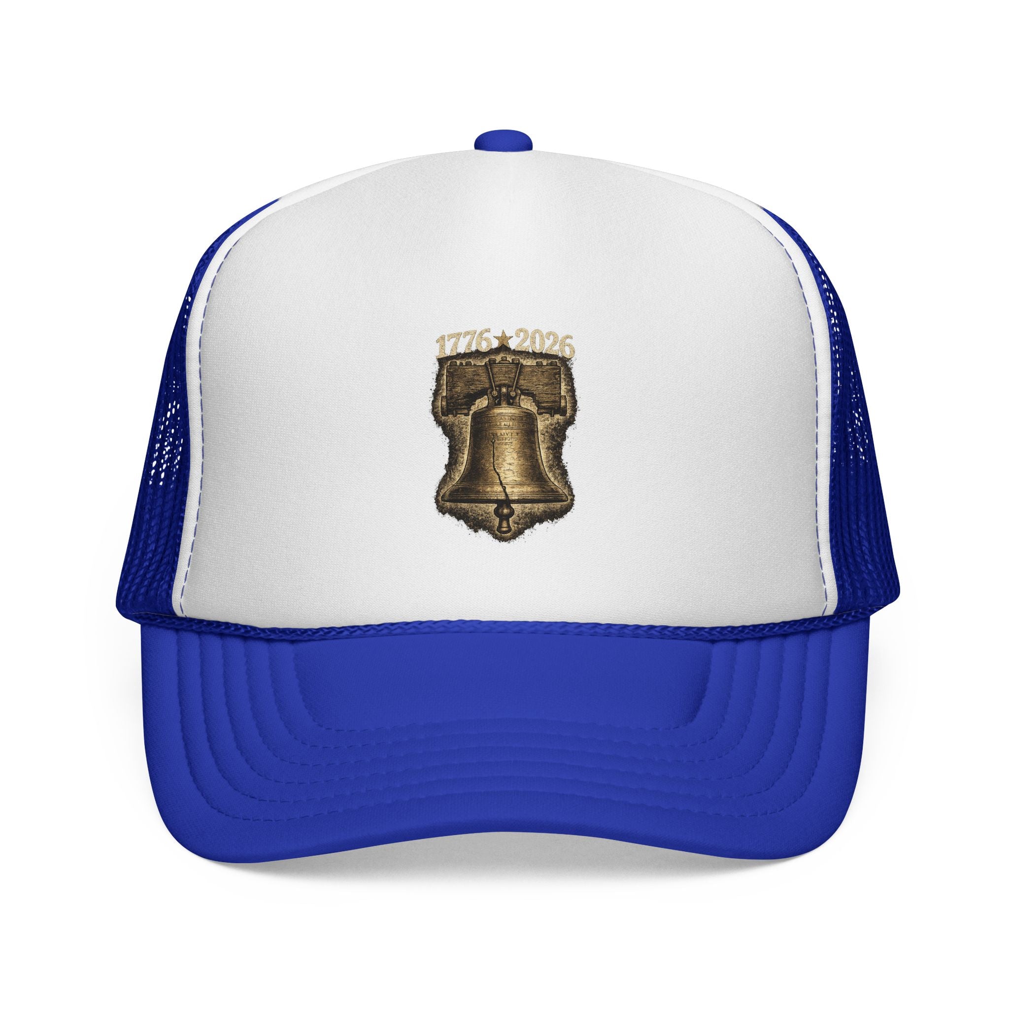 Liberty Bell Trucker Cap — Vintage Patriotic Patch Hat