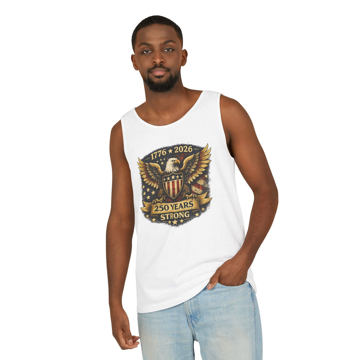 250 Years Strong Eagle Tank Top — 1776-2026 Patriotic Anniversary