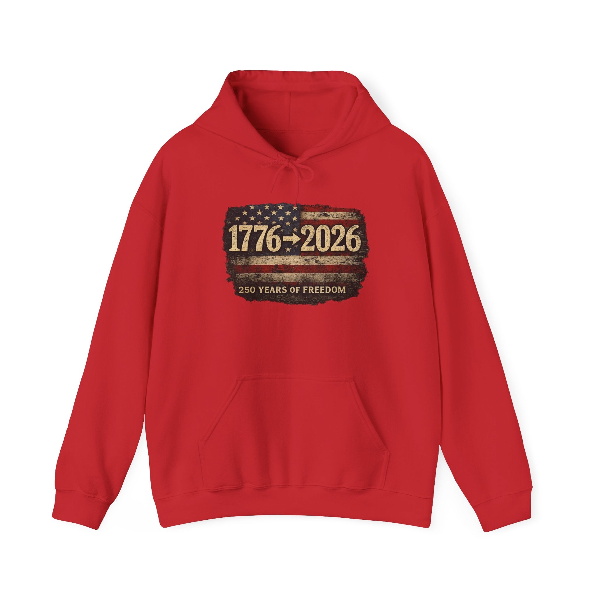 1776–2026 - 250 Years of Freedom Hoodie — Patriotic American Flag Anniversary Sweatshirt