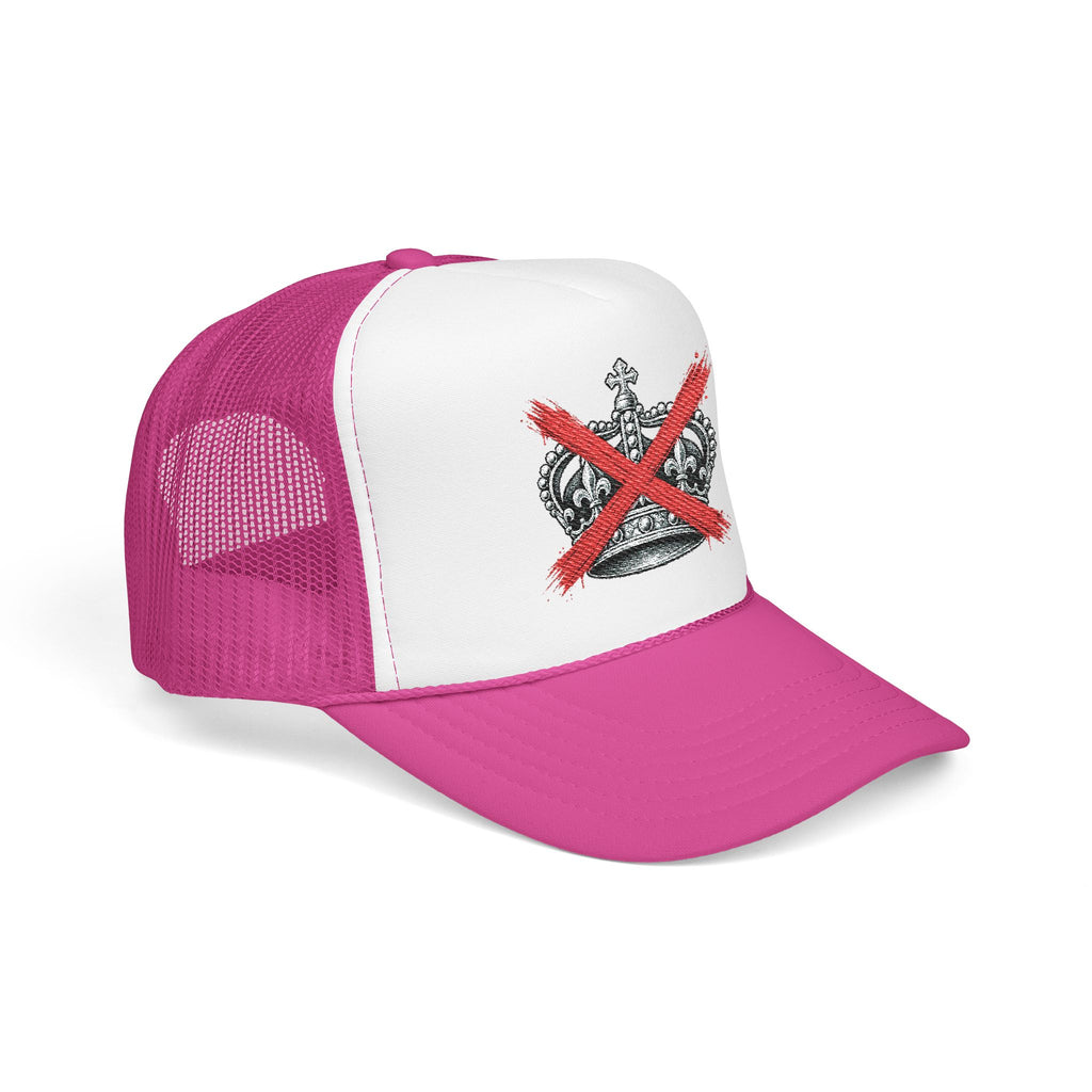 Anti-Crown Trucker Hat — Red X Crown Graphic Foam Mesh Cap