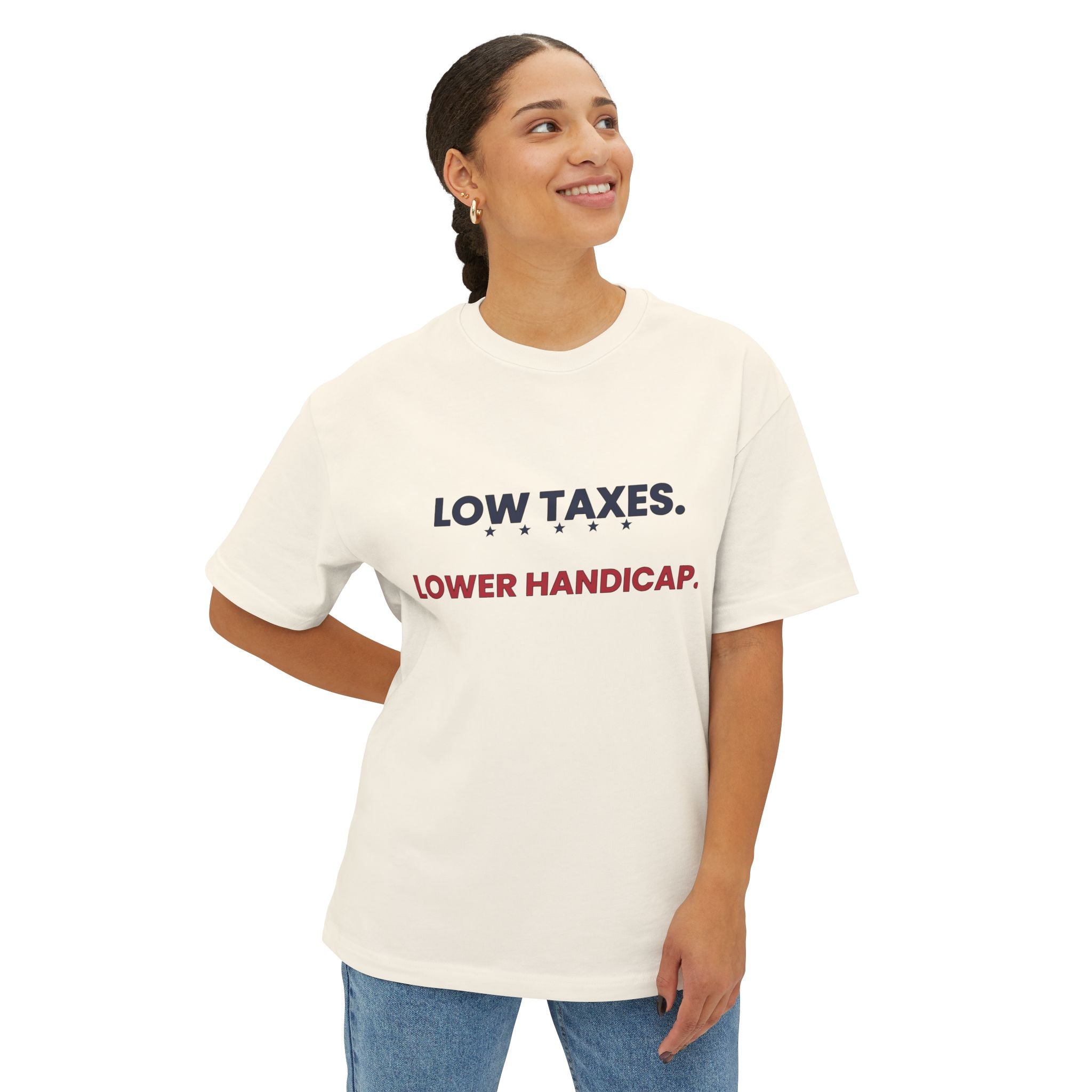 Low Taxes Lower Handicap T‑Shirt — Funny Political Golf Slogan Tee
