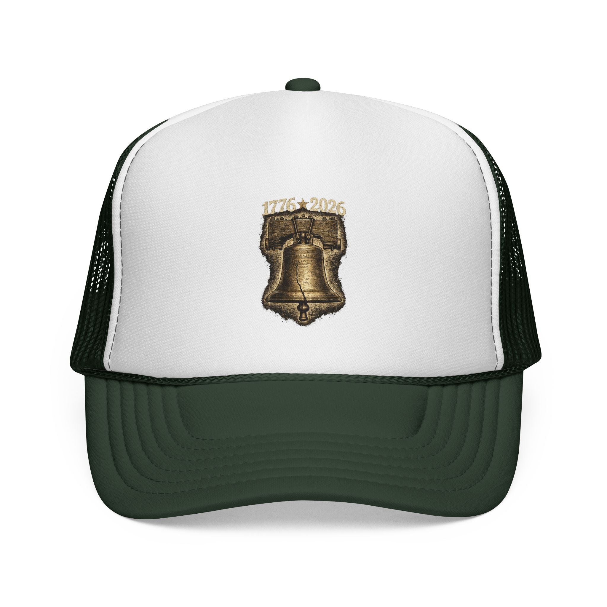 Liberty Bell Trucker Cap — Vintage Patriotic Patch Hat