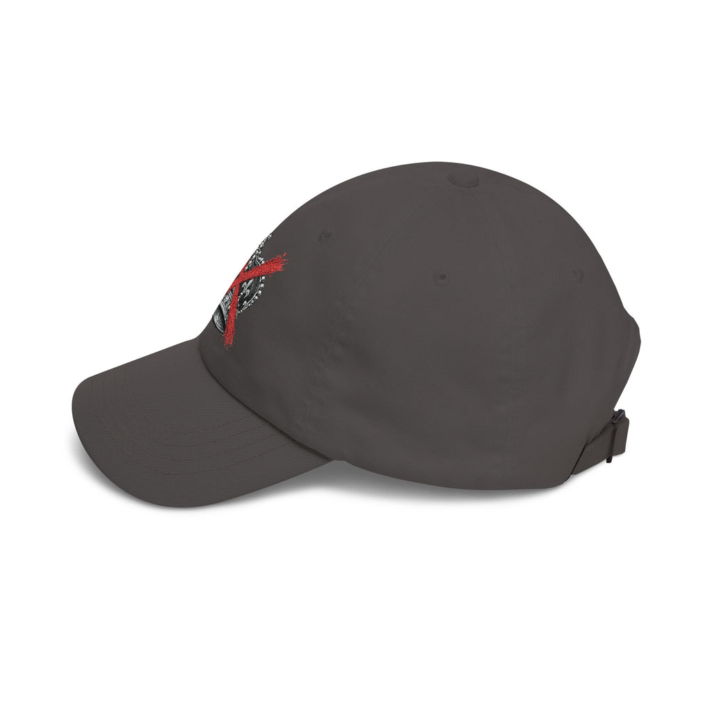 Dad Cap – Crown with Red X Embroidered Baseball Hat
