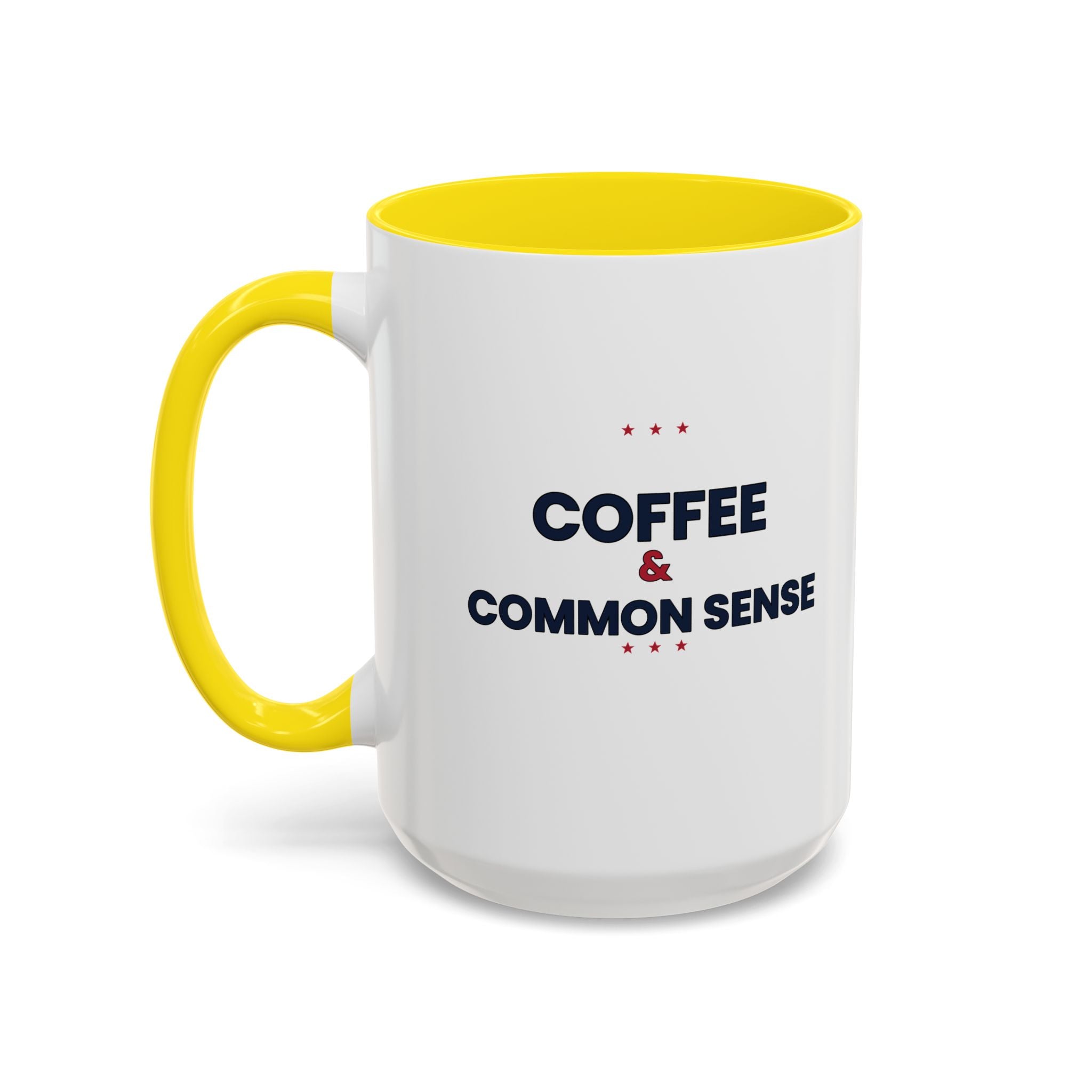 Coffee & Common Sense Accent Mug — 11/15oz Ceramic Coffee Mug