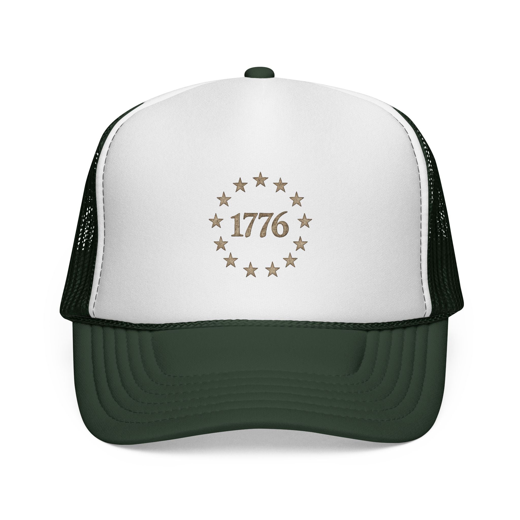 1776 Stars Trucker Hat — Vintage Patriotic Mesh Cap