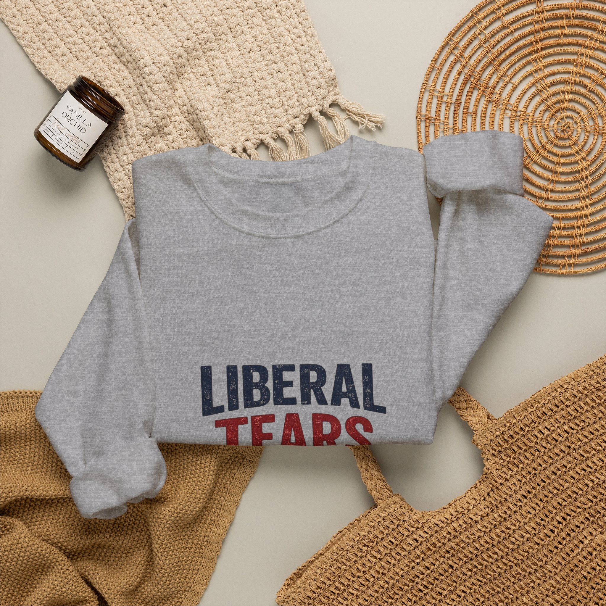 Crewneck Sweatshirt — "Liberal Tears" Patriotic Graphic