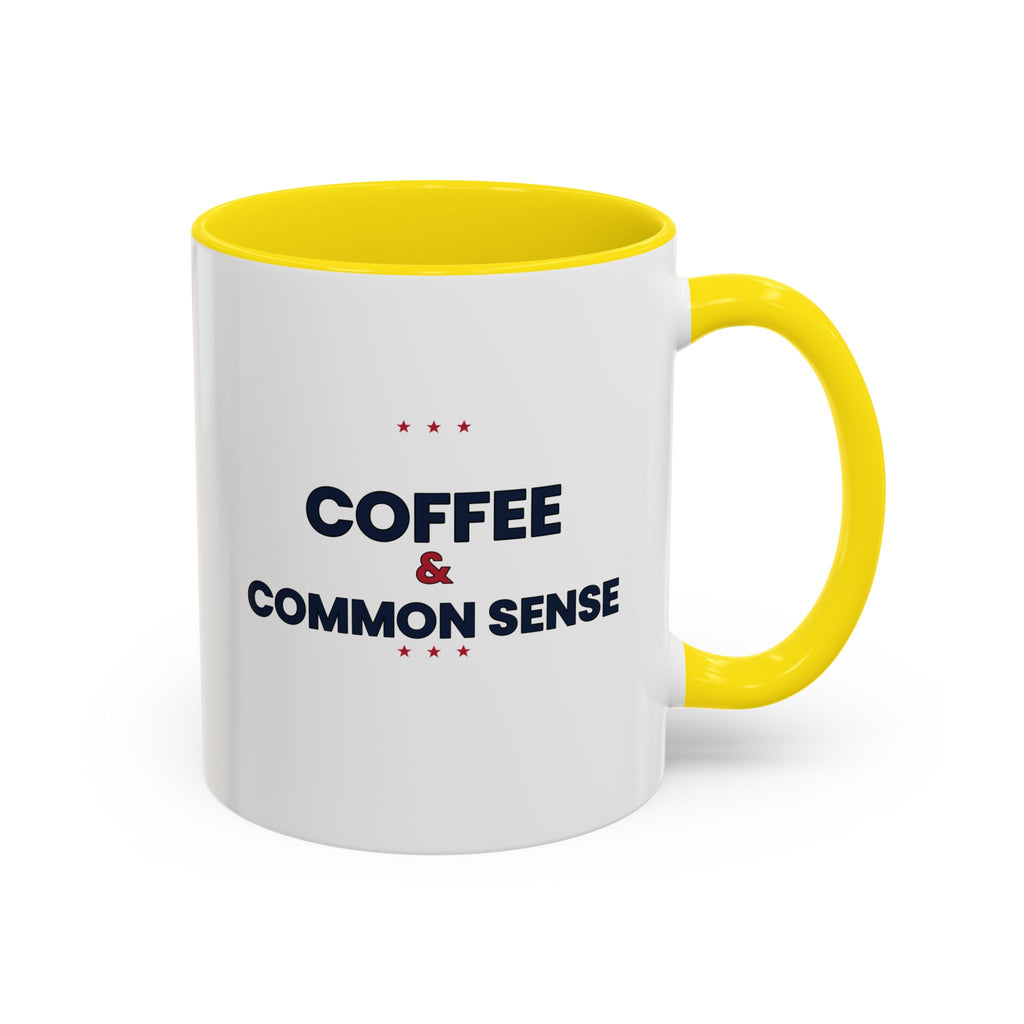 Coffee & Common Sense Accent Mug — 11/15oz Ceramic Coffee Mug