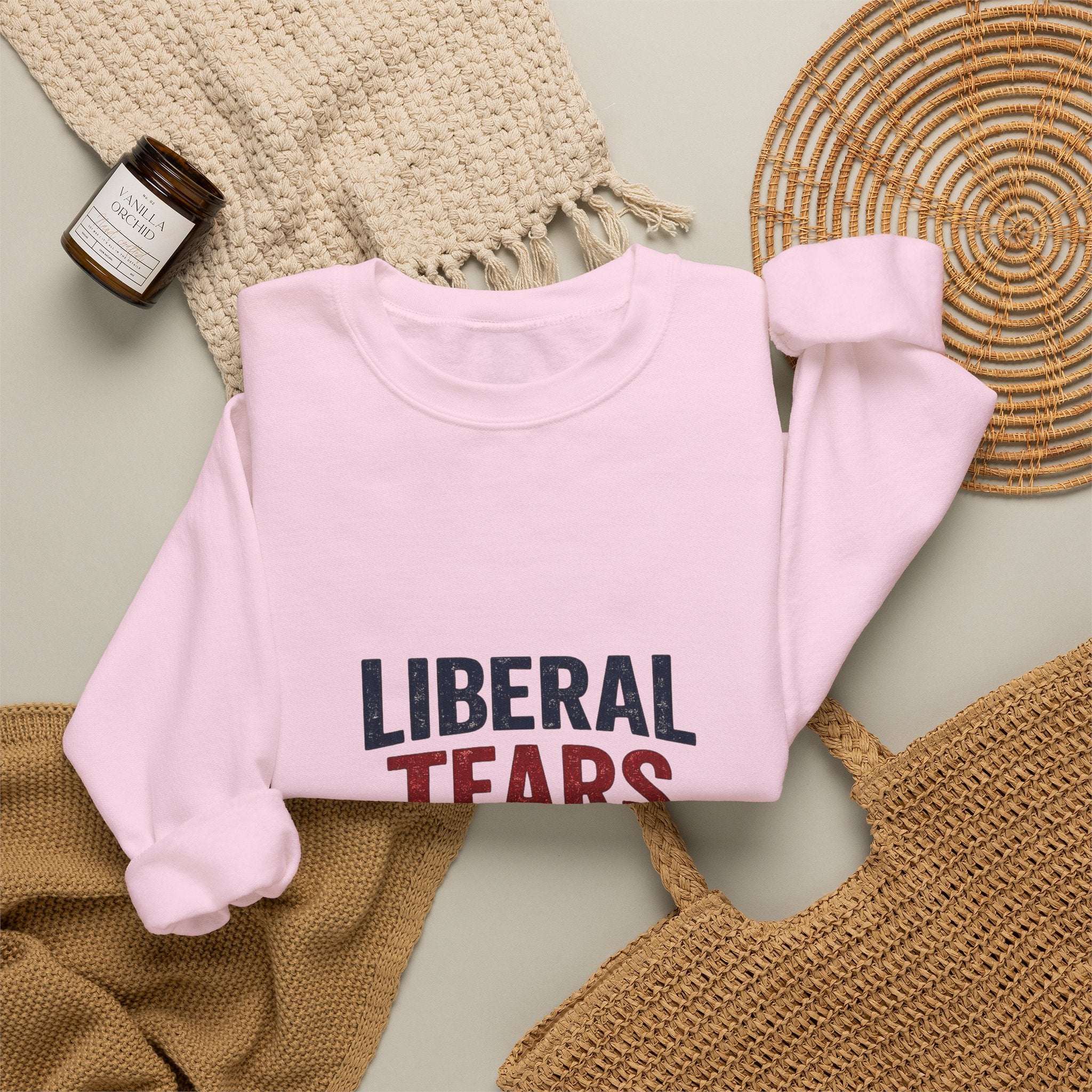 Crewneck Sweatshirt — "Liberal Tears" Patriotic Graphic