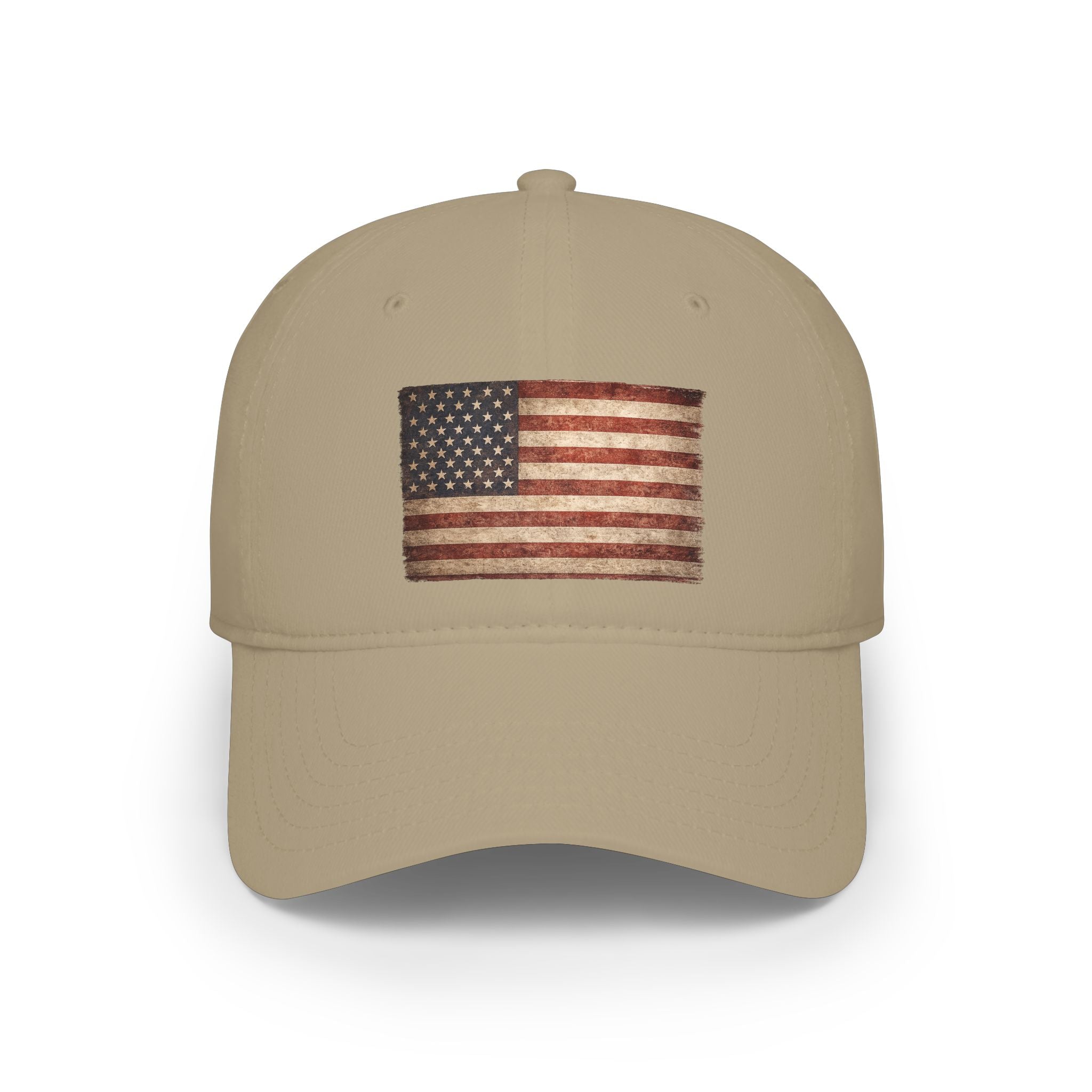 Vintage American Flag Low Profile Baseball Cap — Patriotic Hat