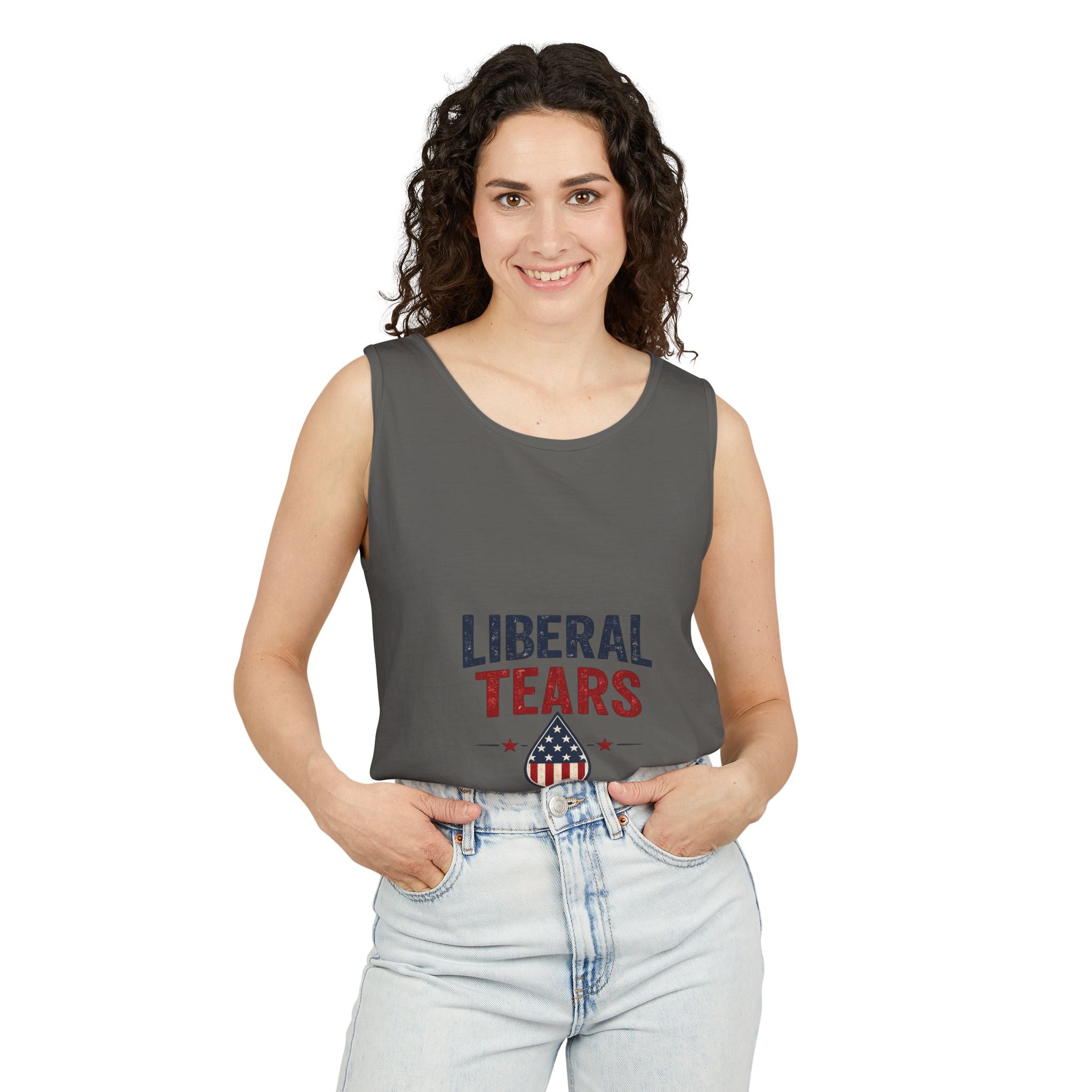 Political Tank Top — "Liberal Tears" Patriotic Drop Design