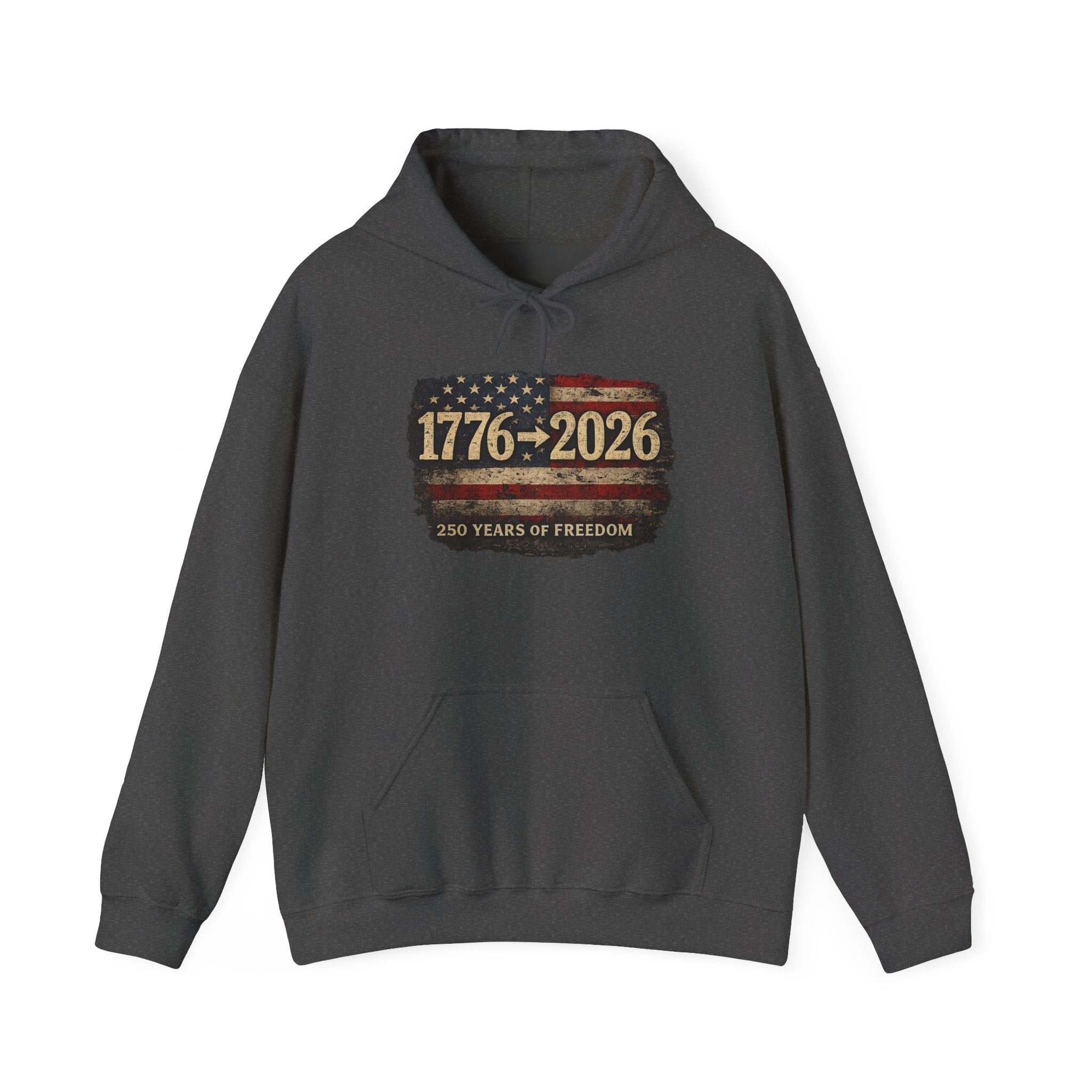 1776–2026 American Flag Hoodie — 250 Years of Freedom Anniversary Sweatshirt