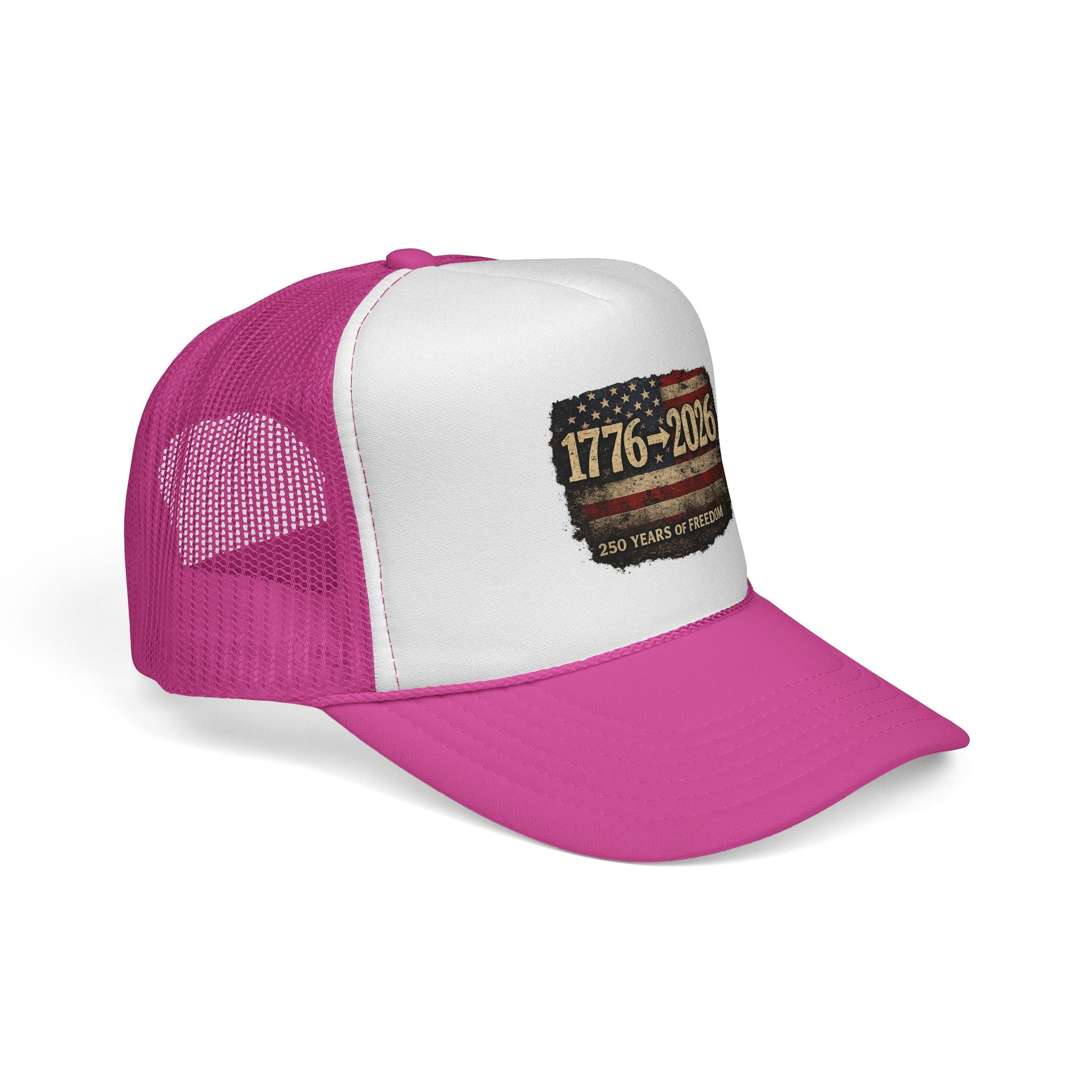 Trucker Cap — 1776–2026 American Flag 250 Years of Freedom Patriotic Hat