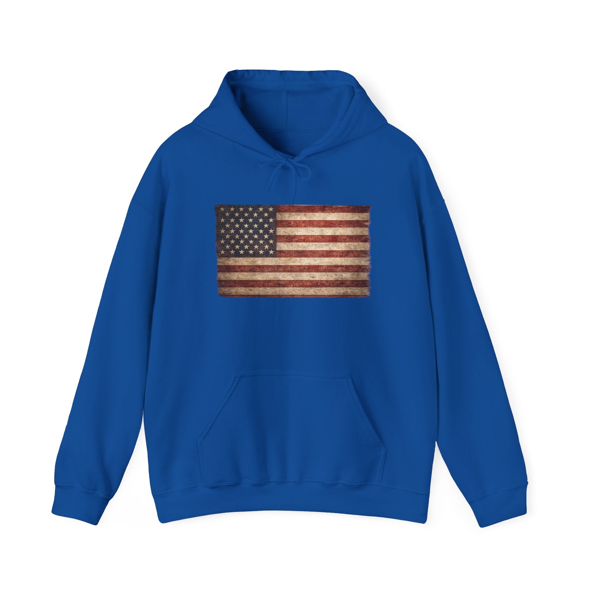 Vintage American Flag Hoodie — USA Patriotic Sweatshirt