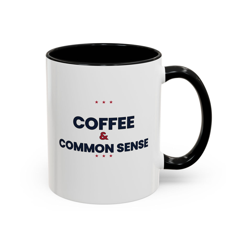 Coffee & Common Sense Accent Mug — 11/15oz Ceramic Coffee Mug