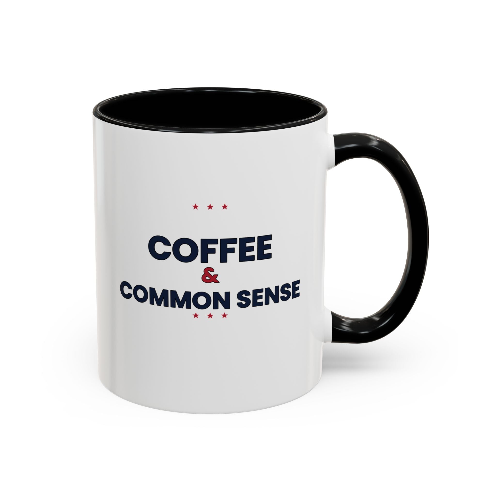 Coffee & Common Sense Accent Mug — 11/15oz Ceramic Coffee Mug