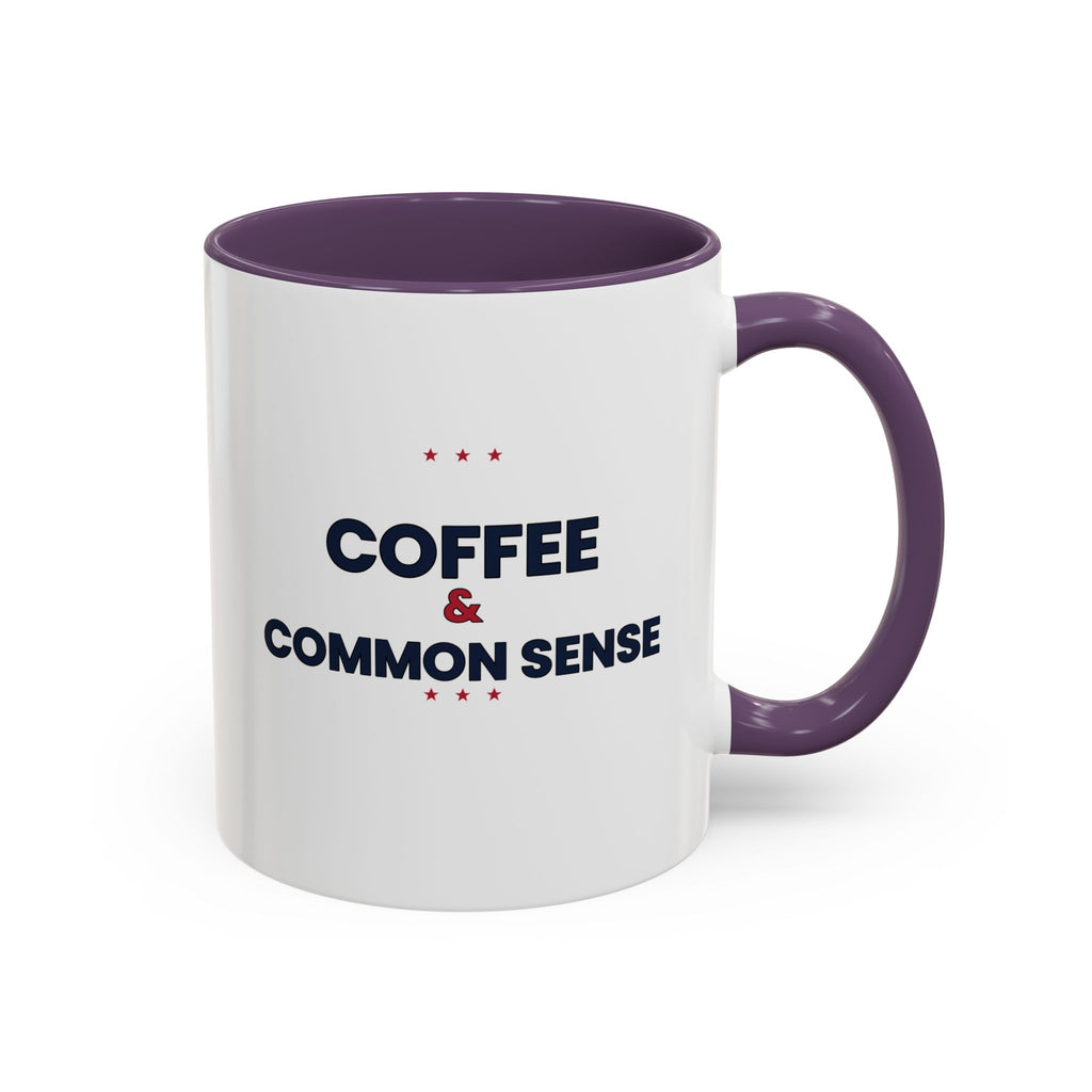 Coffee & Common Sense Accent Mug — 11/15oz Ceramic Coffee Mug