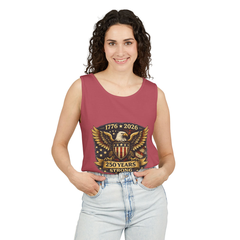 250 Years Strong Eagle Tank Top — 1776-2026 Patriotic Anniversary
