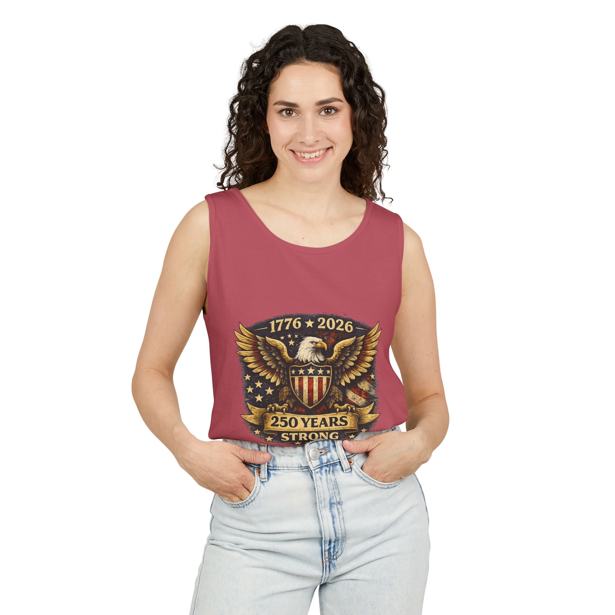 250 Years Strong Eagle Tank Top — 1776-2026 Patriotic Anniversary