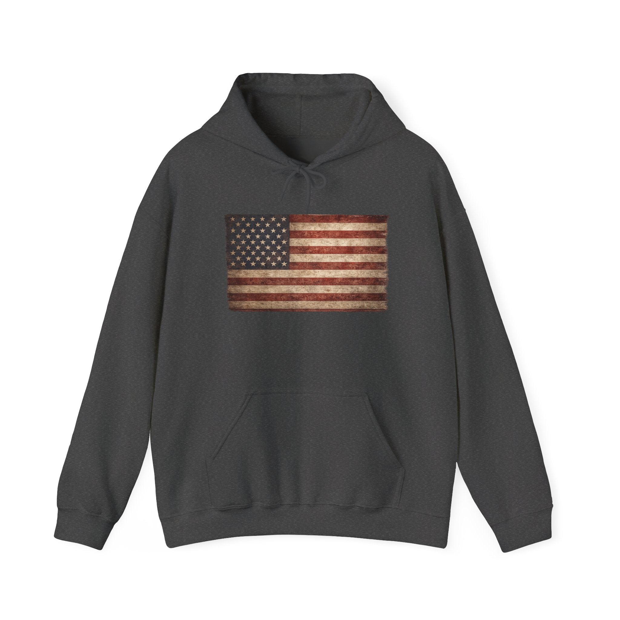 Vintage American Flag Hoodie — USA Patriotic Sweatshirt