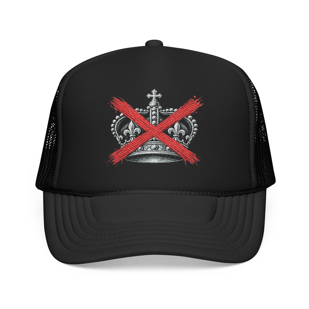 Anti-Crown Trucker Hat — Red X Crown Graphic Foam Mesh Cap