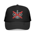 Anti-Crown Trucker Hat — Red X Crown Graphic Foam Mesh Cap