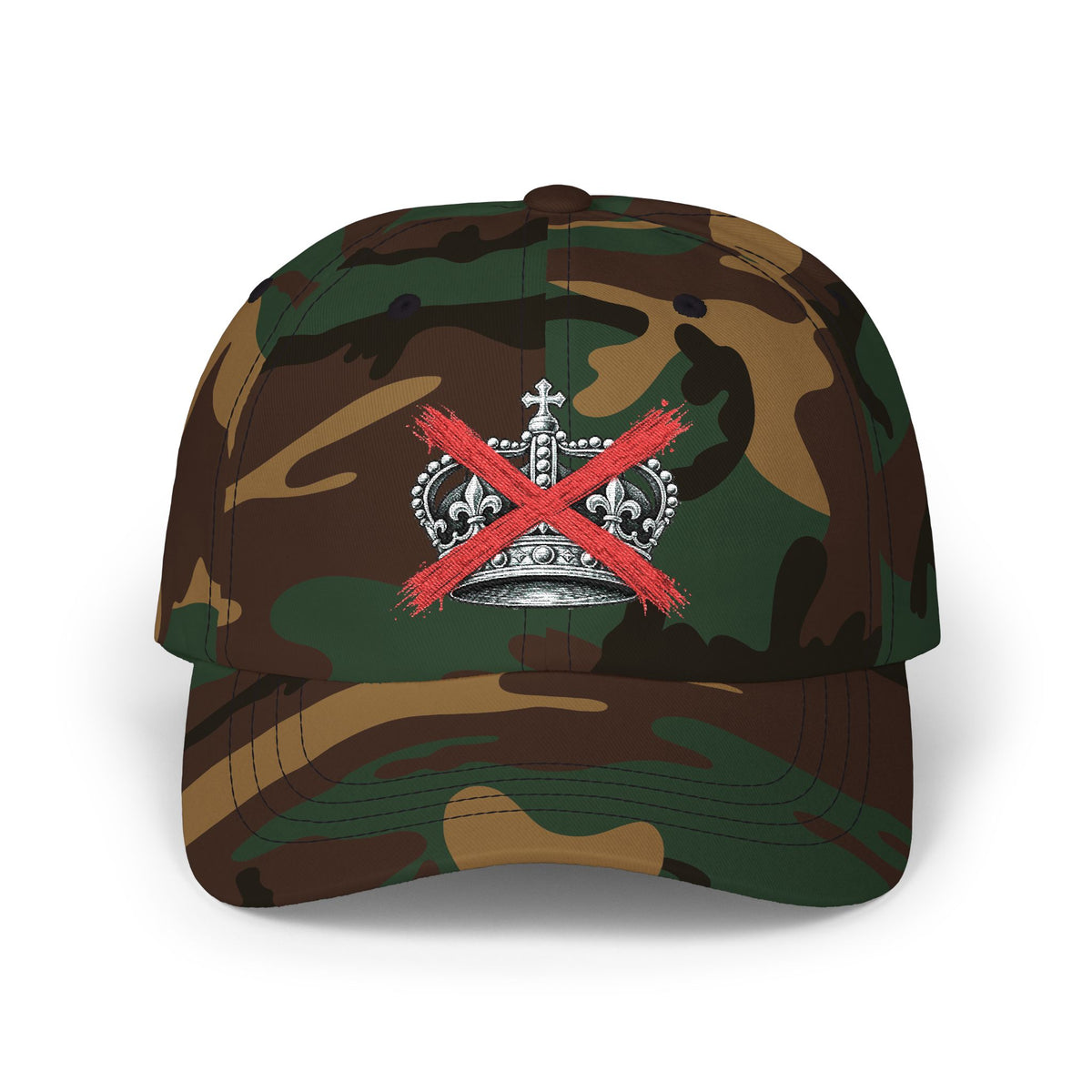 Dad Cap – Crown with Red X Embroidered Baseball Hat