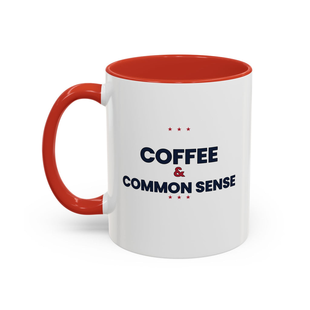 Coffee & Common Sense Accent Mug — 11/15oz Ceramic Coffee Mug