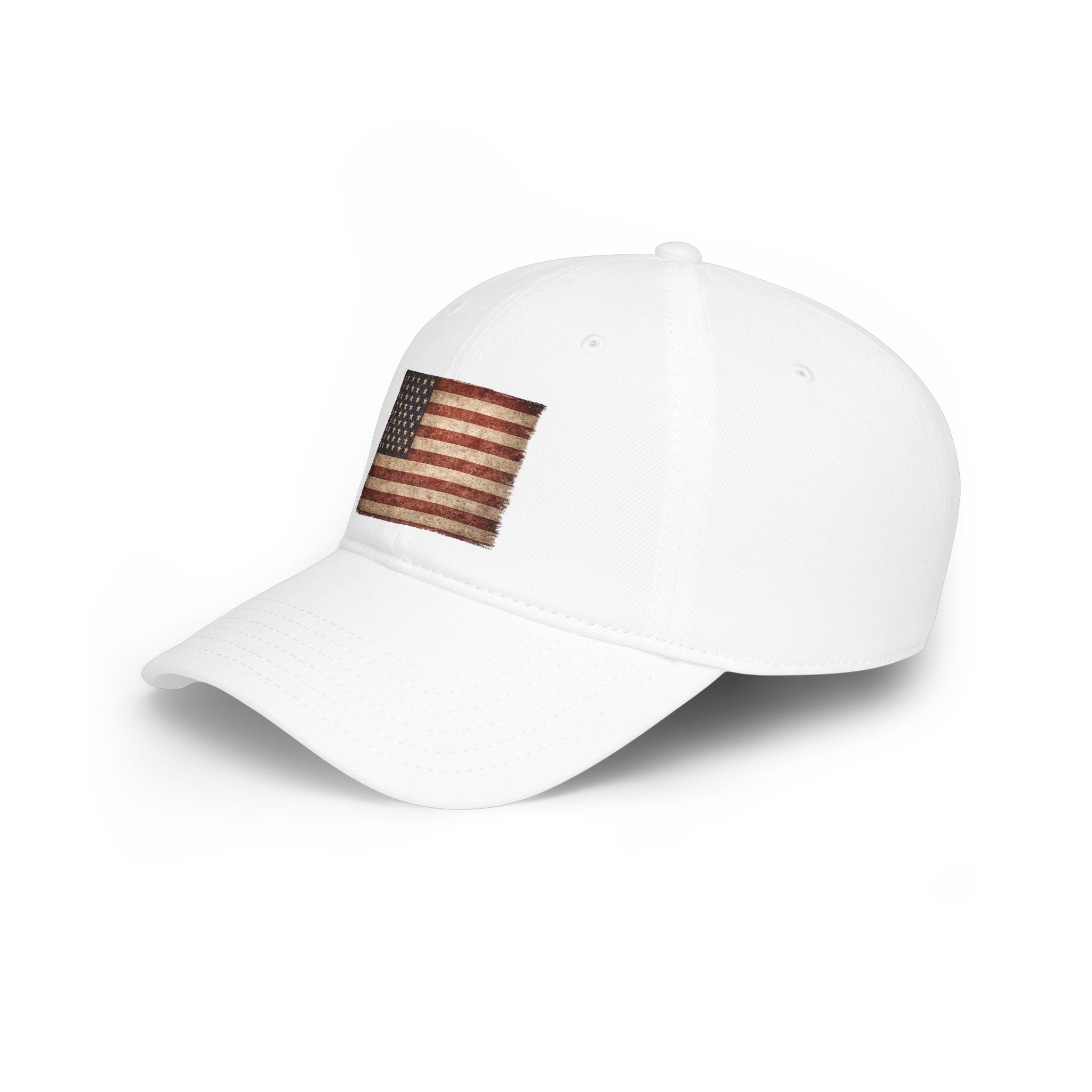 Distressed American Flag Low Profile Cap — Vintage USA Baseball Hat