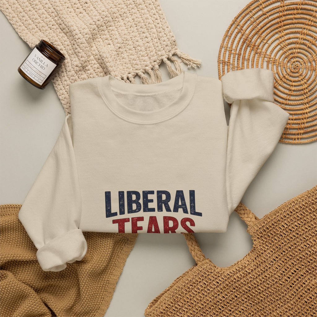 Crewneck Sweatshirt — "Liberal Tears" Patriotic Graphic