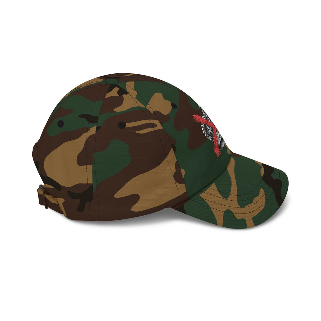 Dad Cap – Crown with Red X Embroidered Baseball Hat