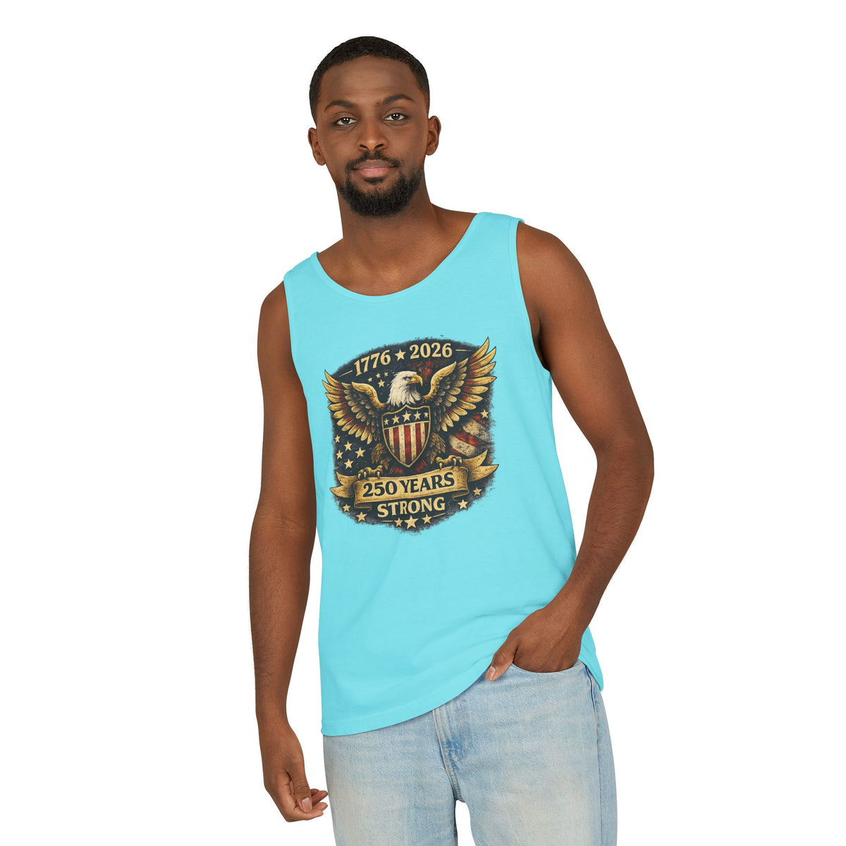250 Years Strong Eagle Tank Top — 1776-2026 Patriotic Anniversary