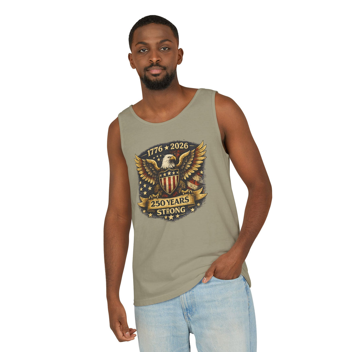 250 Years Strong Eagle Tank Top — 1776-2026 Patriotic Anniversary
