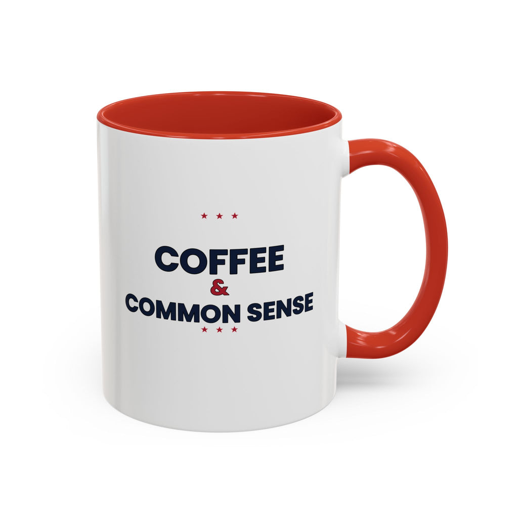 Coffee & Common Sense Accent Mug — 11/15oz Ceramic Coffee Mug