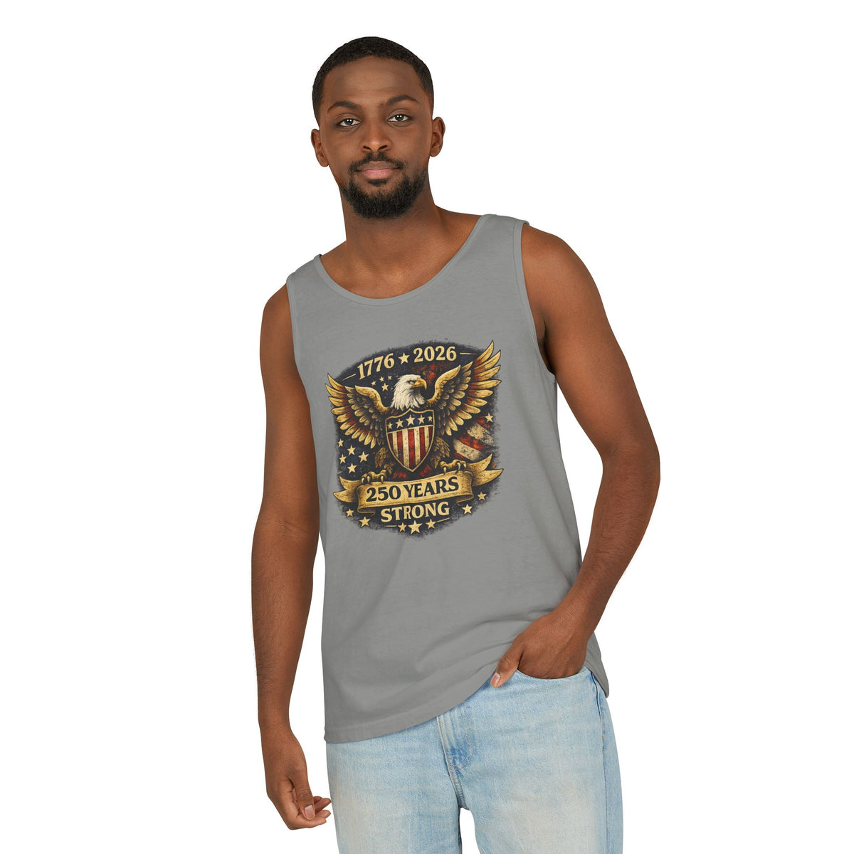 250 Years Strong Eagle Tank Top — 1776-2026 Patriotic Anniversary