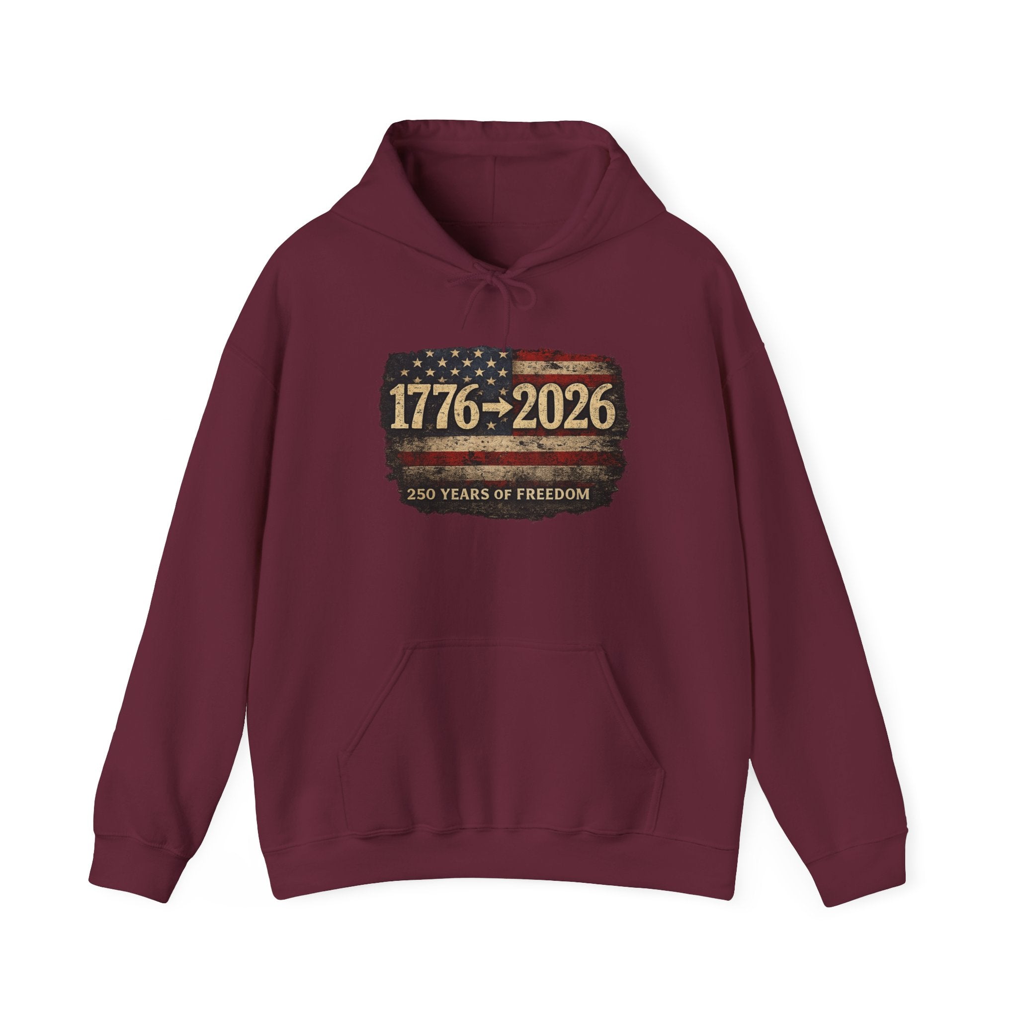 1776–2026 - 250 Years of Freedom Hoodie — Patriotic American Flag Anniversary Sweatshirt