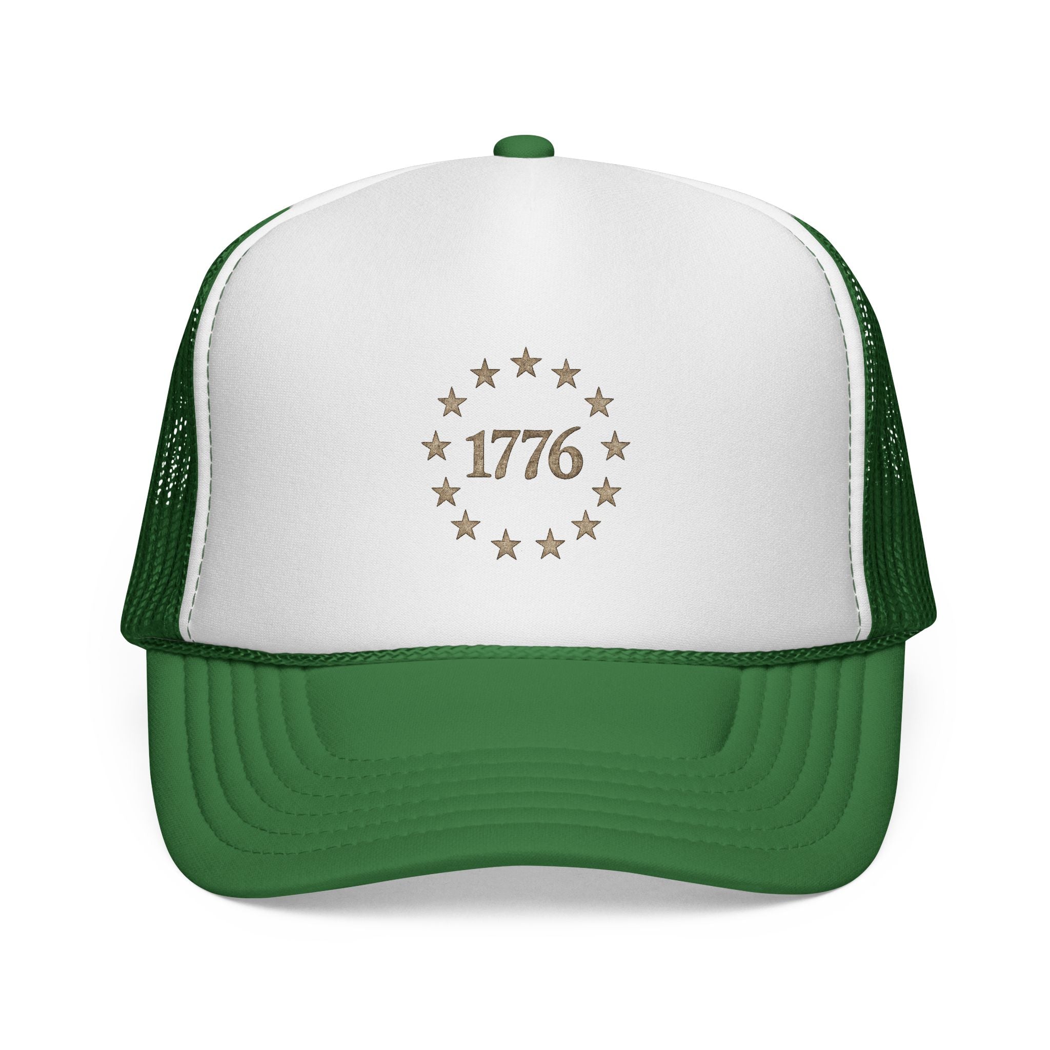1776 Stars Trucker Hat — Vintage Patriotic Mesh Cap
