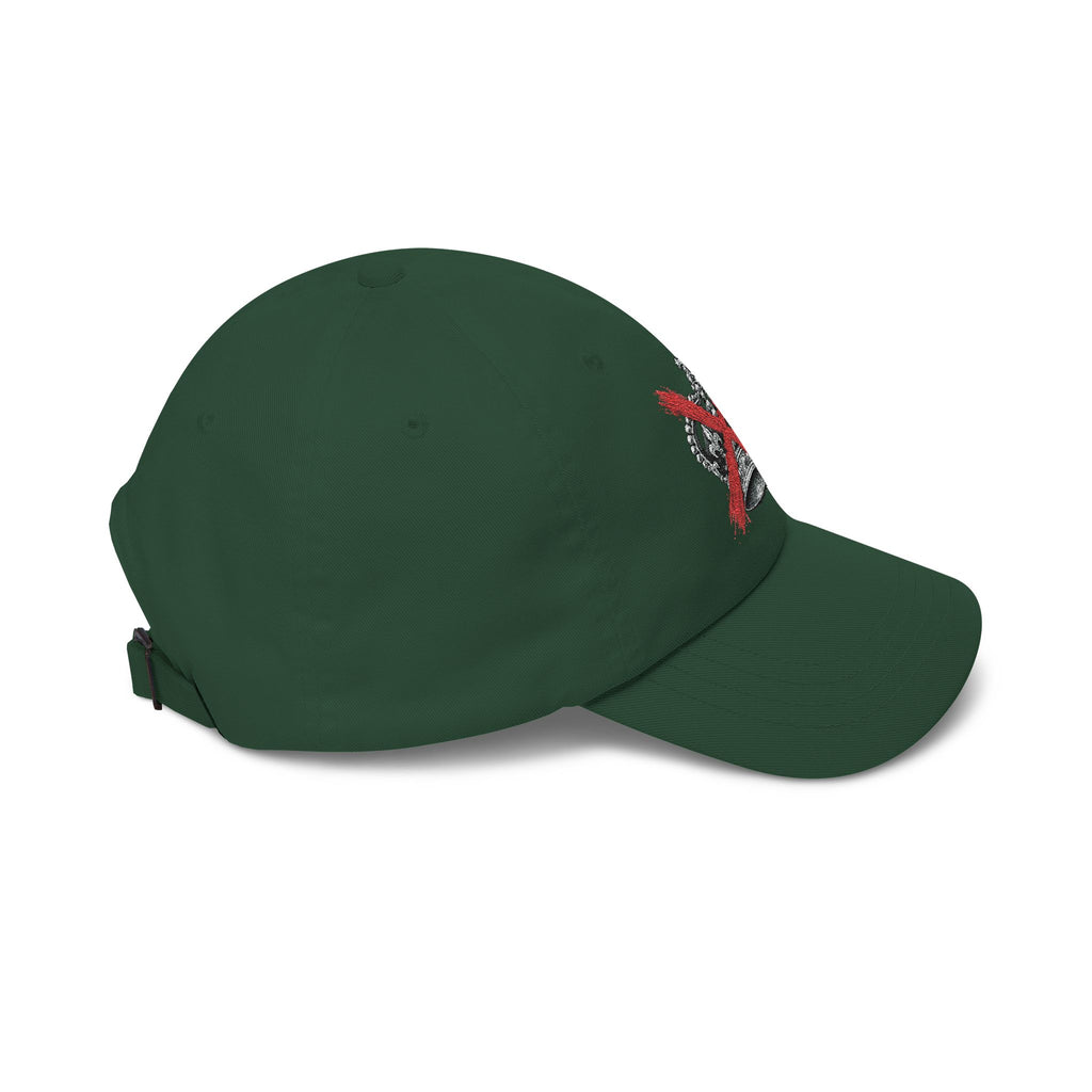 Dad Cap – Crown with Red X Embroidered Baseball Hat