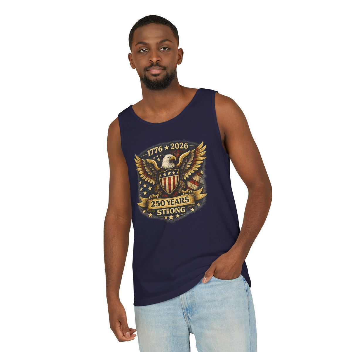 250 Years Strong Eagle Tank Top — 1776-2026 Patriotic Anniversary