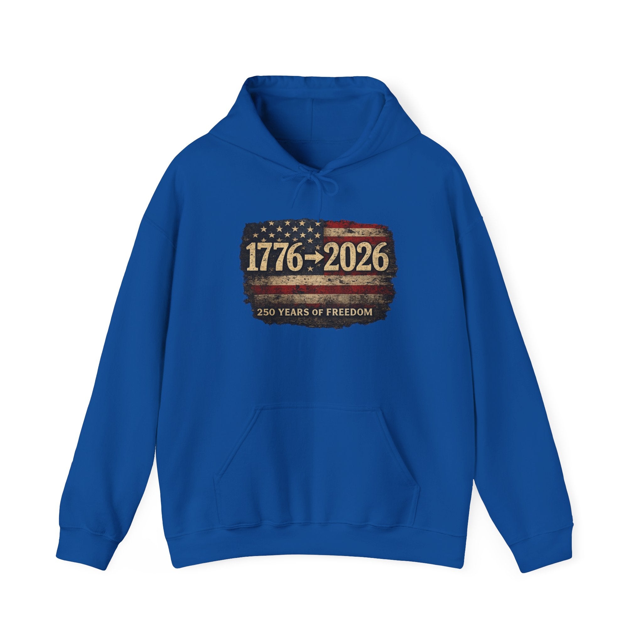 1776–2026 - 250 Years of Freedom Hoodie — Patriotic American Flag Anniversary Sweatshirt