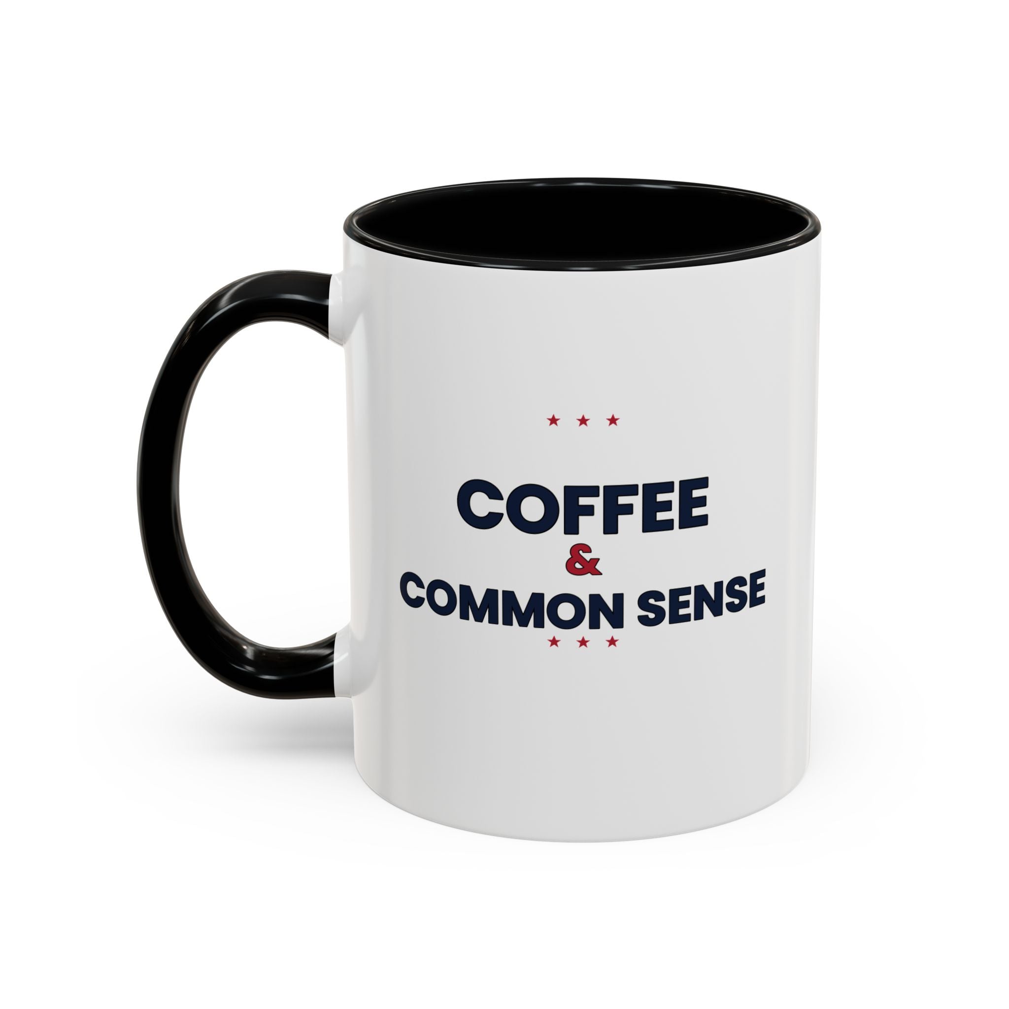 Coffee & Common Sense Accent Mug — 11/15oz Ceramic Coffee Mug