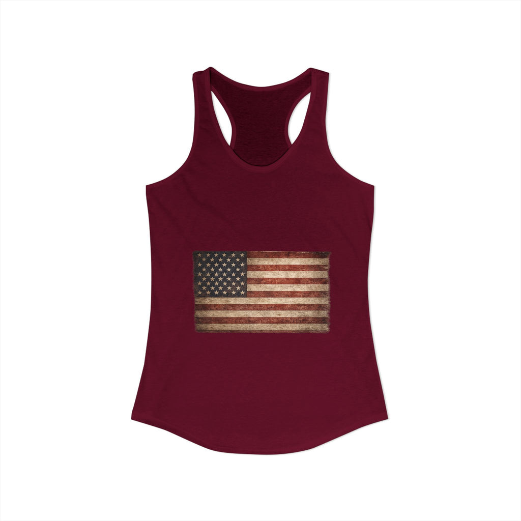 Vintage American Flag Women's Racerback Tank